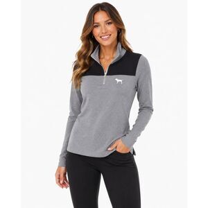 PINK Victoria’s Secret Gray 1/4 Zip Pullover M